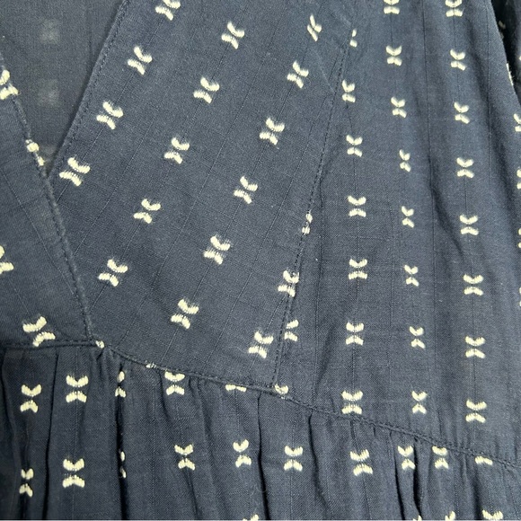 Madewell Navy Printed V-Neck Mini Dress - Picture 7 of 7